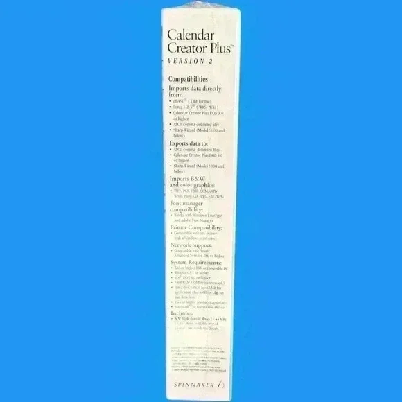 Calendar Creations Plus Version 2.0 for Windows by Spinnaker New In Box - Picture 4 of 5